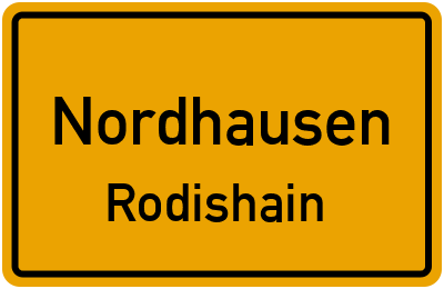 Ortsschild Nordhausen Rodishain