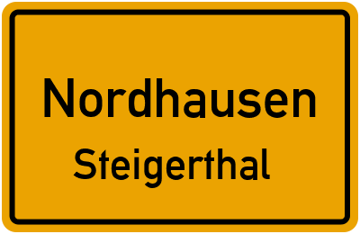 Ortsschild Nordhausen Steigerthal
