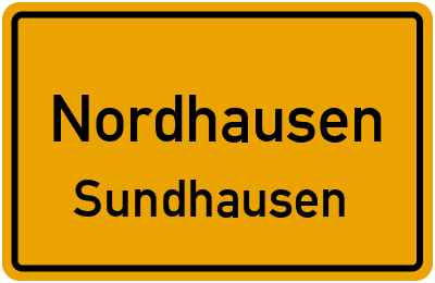Ortsschild Nordhausen Sundhausen