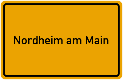 Ortsschild von Gemeinde Nordheim am Main in Bayern