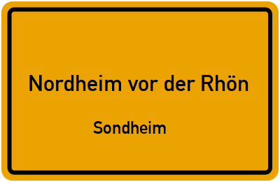 Straßenverzeichnis Nordheim vor der Rhön Sondheim