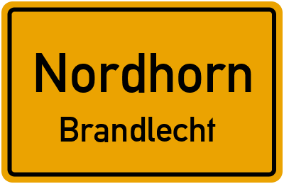 Ortsschild Nordhorn Brandlecht