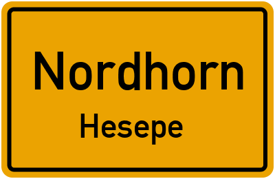 Ortsschild Nordhorn Hesepe