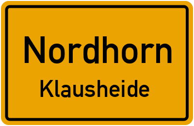 Ortsschild Nordhorn Klausheide