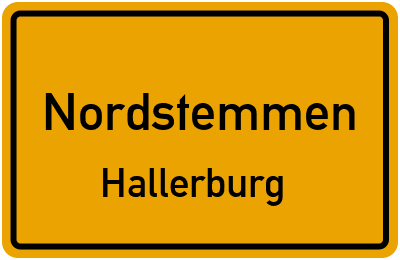 Ortsschild Nordstemmen Hallerburg