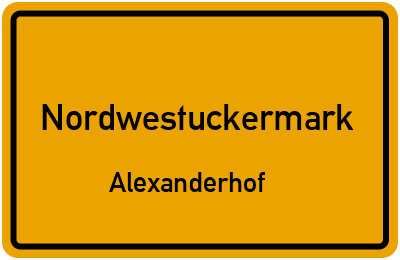 Straßenverzeichnis Nordwestuckermark Alexanderhof