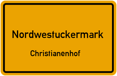 Straßenverzeichnis Nordwestuckermark Christianenhof
