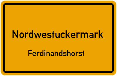 Straßenverzeichnis Nordwestuckermark Ferdinandshorst
