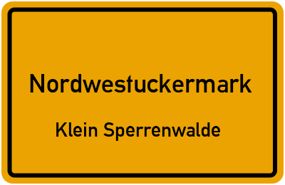 Straßenverzeichnis Nordwestuckermark Klein Sperrenwalde