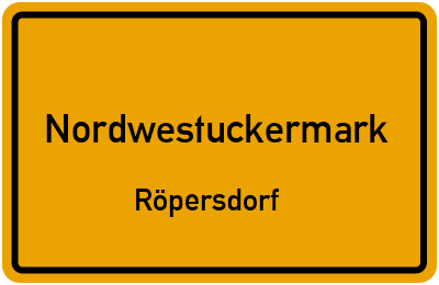 Straßenverzeichnis Nordwestuckermark Röpersdorf