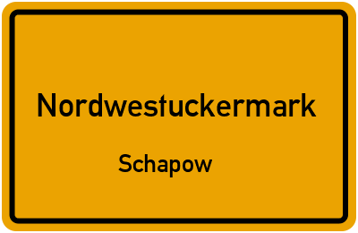 Straßenverzeichnis Nordwestuckermark Schapow