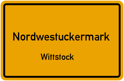 Straßenverzeichnis Nordwestuckermark Wittstock