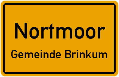 Ortsschild Nortmoor Gemeinde Brinkum