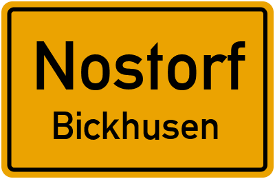 Straßenverzeichnis Nostorf Bickhusen