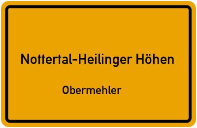 Straßenverzeichnis Nottertal-Heilinger Höhen Obermehler