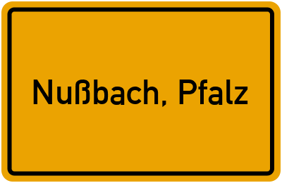 Ortsschild von Gemeinde Nußbach, Pfalz in Rheinland-Pfalz