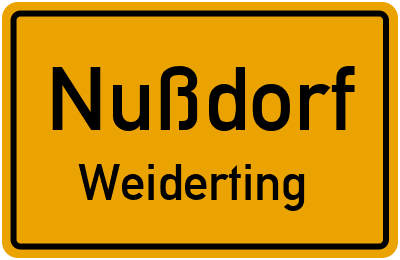 Ortsschild Nußdorf Weiderting
