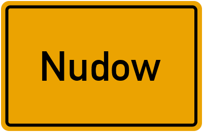 Ortsschild von Nudow in Brandenburg
