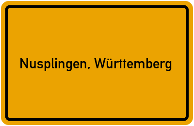 Ortsschild von Gemeinde Nusplingen, Württemberg in Baden-Württemberg