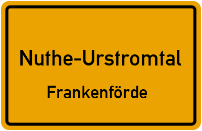 Ortsschild Nuthe-Urstromtal Frankenförde