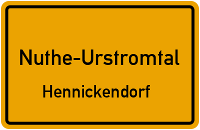 Straßenverzeichnis Nuthe-Urstromtal Hennickendorf