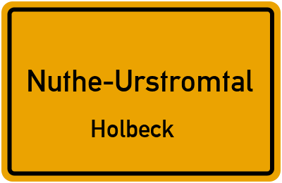 Ortsschild Nuthe-Urstromtal Holbeck