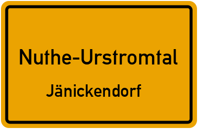 Ortsschild Nuthe-Urstromtal Jänickendorf
