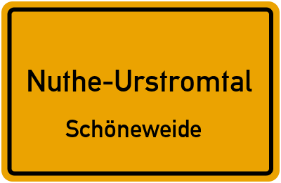 Ortsschild Nuthe-Urstromtal Schöneweide