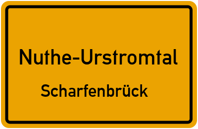 Ortsschild Nuthe-Urstromtal Scharfenbrück