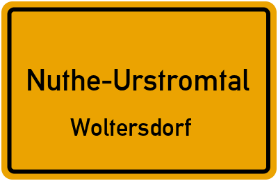 Ortsschild Nuthe-Urstromtal Woltersdorf