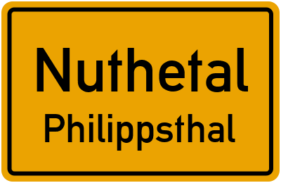 Ortsschild Nuthetal Philippsthal