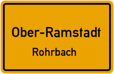 Ortsschild Ober-Ramstadt Rohrbach