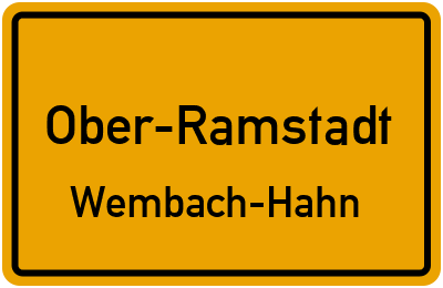 Ortsschild Ober-Ramstadt Wembach-Hahn