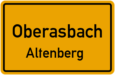 Ortsschild Oberasbach Altenberg