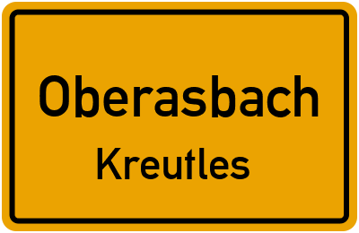 Ortsschild Oberasbach Kreutles