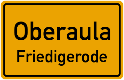Straßenverzeichnis Oberaula Friedigerode