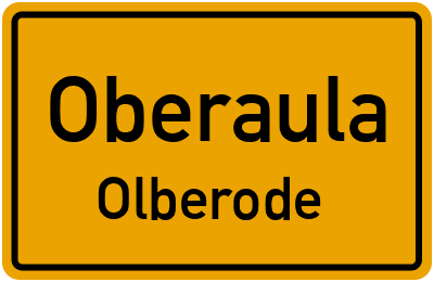 Ortsschild Oberaula Olberode