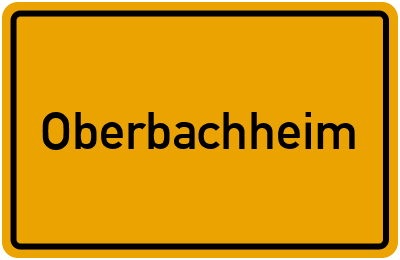 Ortsschild von Oberbachheim in Rheinland-Pfalz