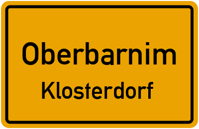 Straßenverzeichnis Oberbarnim Klosterdorf