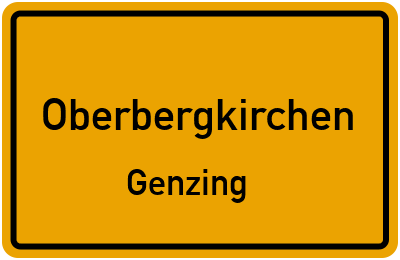 Ortsschild Oberbergkirchen Genzing