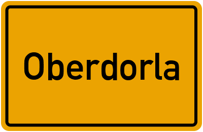 Ortsschild von Gemeinde Oberdorla in Thüringen
