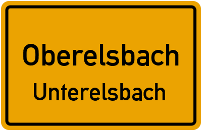 Ortsschild Oberelsbach Unterelsbach