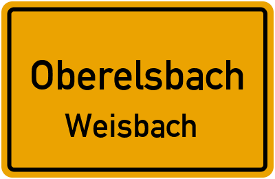 Ortsschild Oberelsbach Weisbach