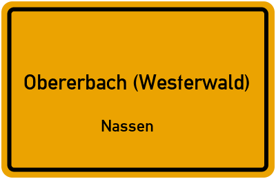 Straßenverzeichnis Obererbach (Westerwald) Nassen