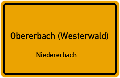 Straßenverzeichnis Obererbach (Westerwald) Niedererbach