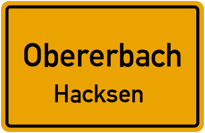 Straßenverzeichnis Obererbach Hacksen