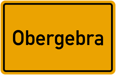 Ortsschild von Gemeinde Obergebra in Thüringen