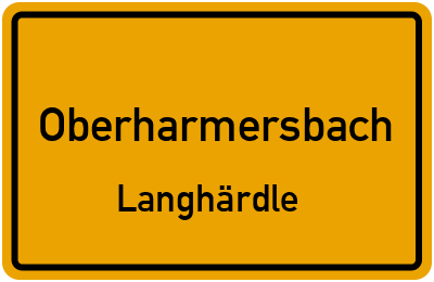 Straßenverzeichnis Oberharmersbach Langhärdle