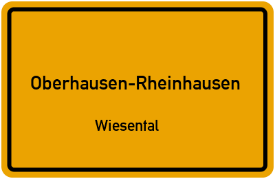 Straßenverzeichnis Oberhausen-Rheinhausen Wiesental