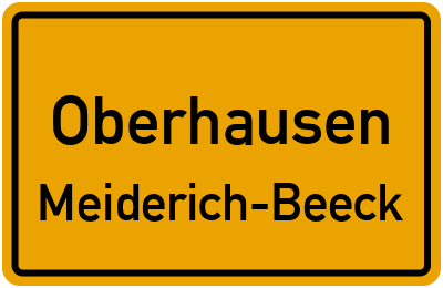 Straßenverzeichnis Oberhausen Meiderich-Beeck